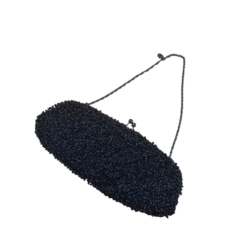 Santi Black Beaded Evening Clutch Bag Formal Wedding‎